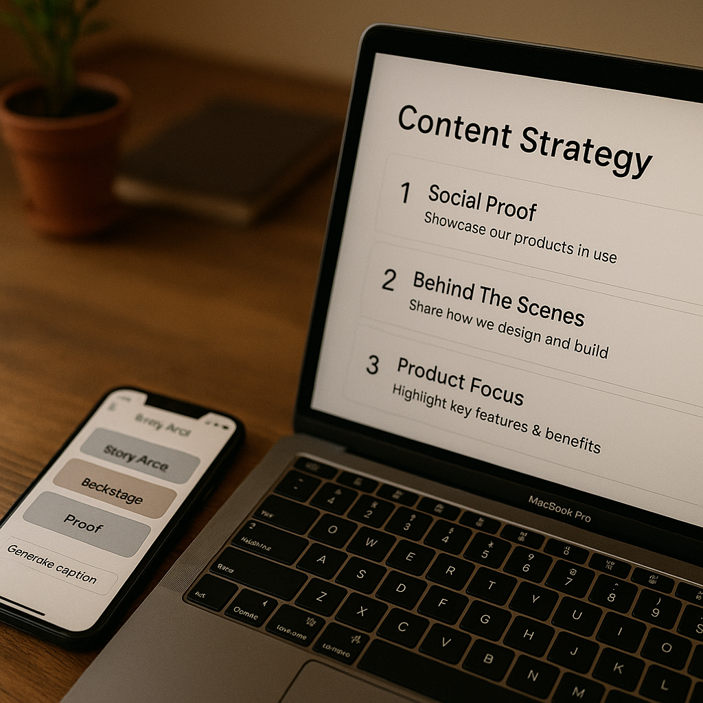 Écran d’ordinateur montrant une liste de posts avec des toggles activés et des miniatures visuelles