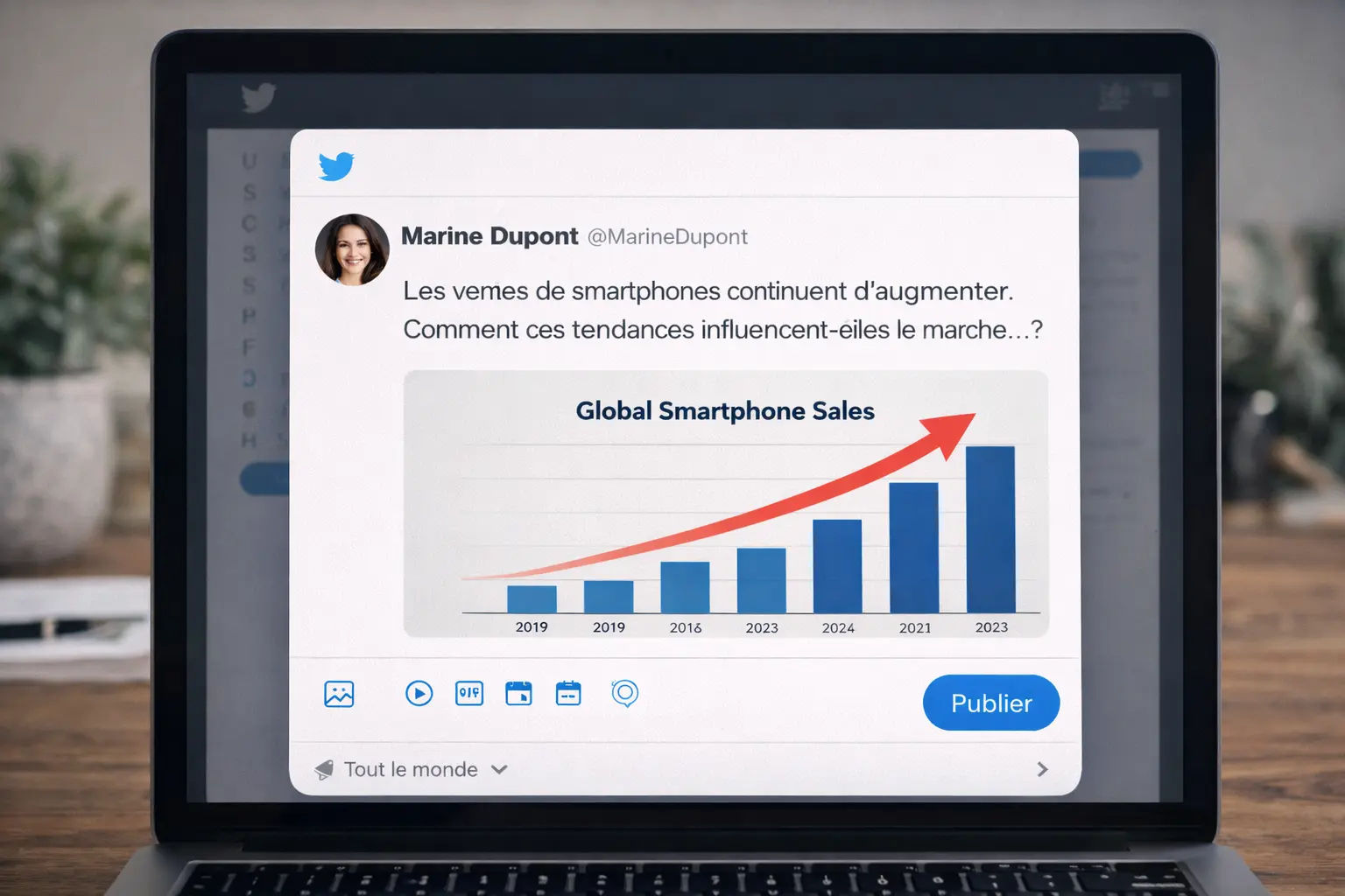 Variation de post social avec un angle éditorial différent
