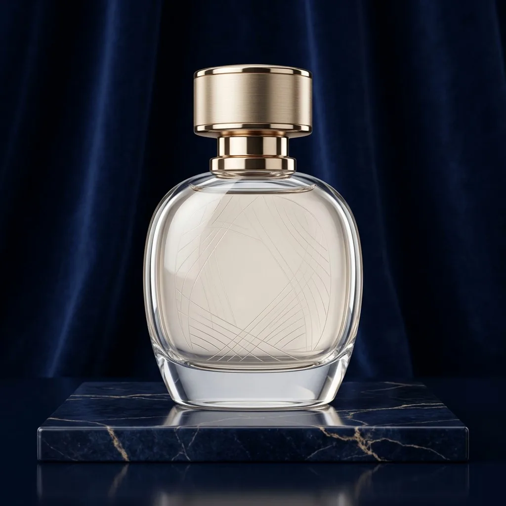 Packshot produit premium dans un univers navy et or cohérent